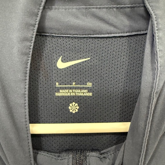 Nike Mens Quarter Zip Windbreaker Navy Blue Tan Colorblock Pullover Small - Picture 4 of 8